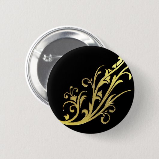 Abstrakt Luxus Imitate Gold Blume Button (Vorne & Hinten)