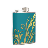 Abstrakt Luxus Imitate Gold Blume Flachmann (Rechts)