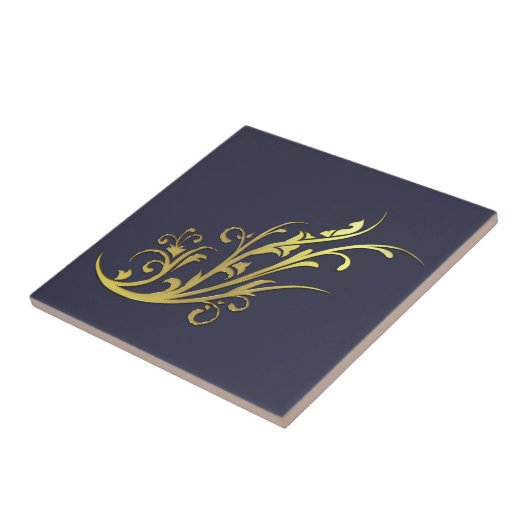 Abstrakt Luxus Imitate Gold Blume Fliese (Seite)