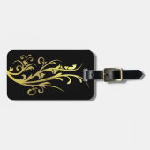 Abstrakt Luxus Imitate Gold Blume Gepäckanhänger (Vorderseite horizontal)