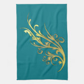 Abstrakt Luxus Imitate Gold Blume Geschirrtuch (Vertikal)