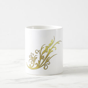 Abstrakt Luxus Imitate Gold Blume Kaffeetasse