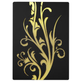 Abstrakt Luxus Imitate Gold Blume Klemmbrett (Rückseite)