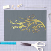 Abstrakt Luxus Imitate Gold Blume Seidenpapier (Handwerk)