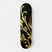 Abstrakt Luxus Imitate Gold Blume Skateboard Deck (Vorne)
