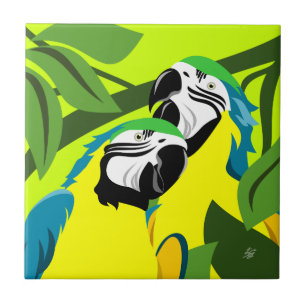 Abstrakt Macaw Parrot Art Tile Fliese