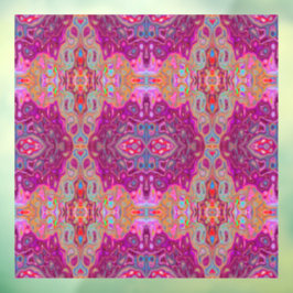 Abstrakt Magenta Pink, Blau und Rot Groovtern Must Fensteraufkleber