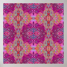 Abstrakt Magenta Pink, Blau und Rot Groovtern Must Poster