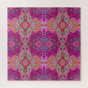 Abstrakt Magenta Pink, Blau und Rot Groovtern Must Puzzle