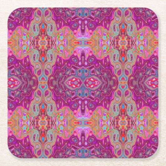 Abstrakt Magenta Pink, Blau und Rot Groovtern Must Rechteckiger Pappuntersetzer (Vorderseite)