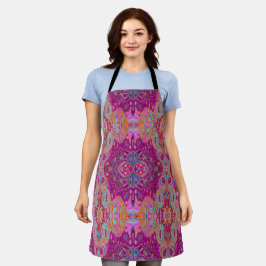 Abstrakt Magenta Pink, Blau und Rot Groovtern Must Schürze