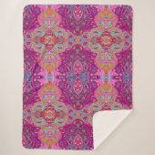 Abstrakt Magenta Pink, Blau und Rot Groovtern Must Sherpadecke (Vorderseite)