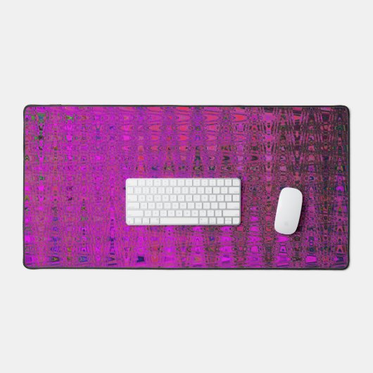 Abstrakt Magenta Retro Boomerang Waves Schreibtischunterlage (Tastatur & Maus)