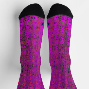 Abstrakt Magenta Retro Boomerang Waves Socken