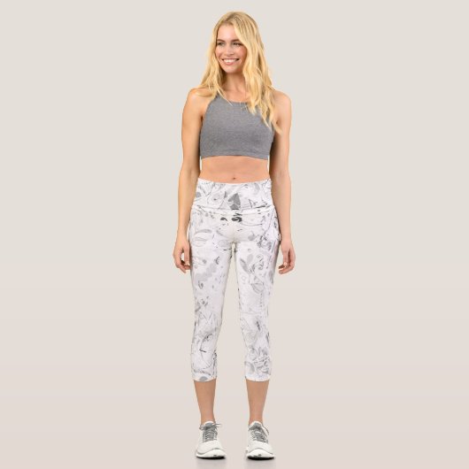 Abstrakt Mandala 4 Capri Leggings (Vorderseite)