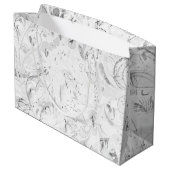 Abstrakt Mandala 4 Große Geschenktüte (Rückseite Schrägansicht)