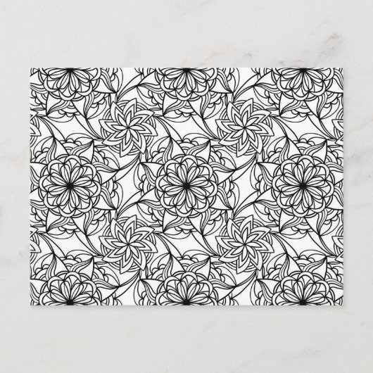 Abstrakt Mandala Adult Coloring Postcard #2 Postkarte (Vorderseite)