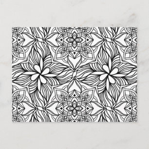 Abstrakt Mandala Adult Coloring Postcard #4b Postkarte