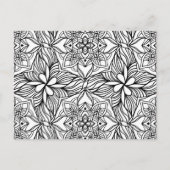 Abstrakt Mandala Adult Coloring Postcard #4b Postkarte (Vorderseite)