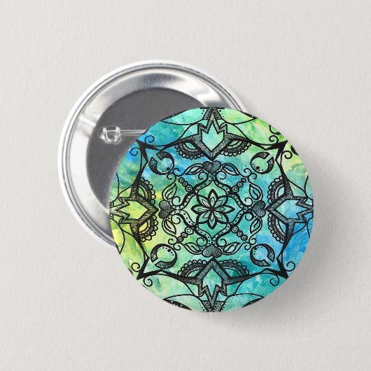 Abstrakt Mandala Button (Vorne & Hinten)