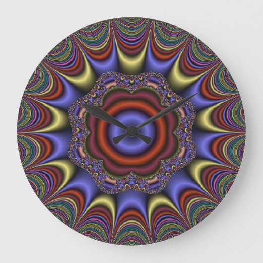 Abstrakt Mandala Große Wanduhr (Vorderseite)