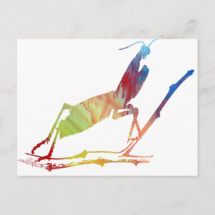 Abstrakt Mantis Silhouette Postkarte