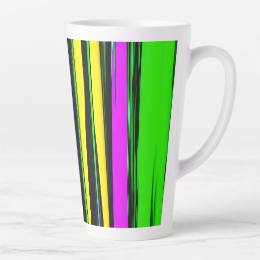 Abstrakt Mardi Gras Streifen Milchtasse (Rechts)