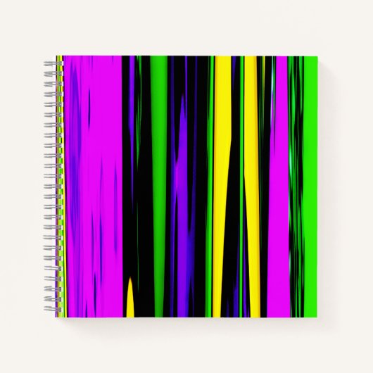 Abstrakt Mardi Gras Streifen Notizblock (Vorderseite)