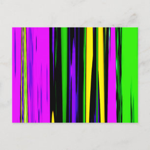 Abstrakt Mardi Gras Streifen Postkarte