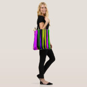 Abstrakt Mardi Gras Streifen Tasche (Am Model)