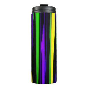Abstrakt Mardi Gras Streifen Thermosbecher