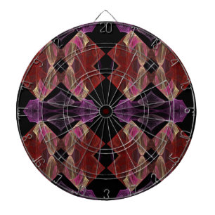 Abstrakt Maroon Lila Fraktal Dart Board Dartscheibe