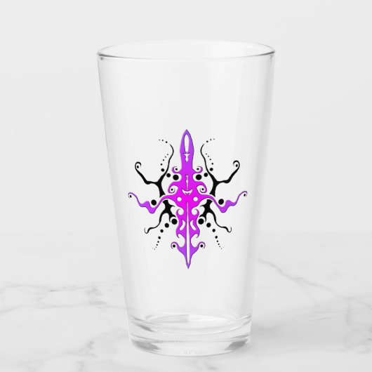 Abstrakt Mask Stamm Tattoo Design - Rosa Glas (Vorderseite)