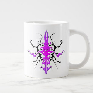 Abstrakt Mask Stamm Tattoo Design - Rosa Jumbo-Tasse