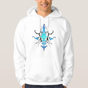 Abstrakt Mask Tribal Tattoo Design - blau Hoodie