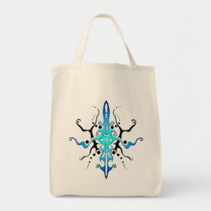 Abstrakt Mask Tribal Tattoo Design - blau Tragetasche