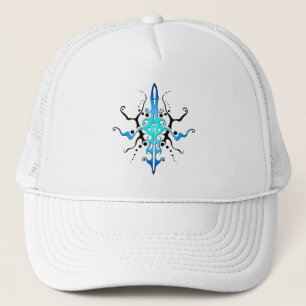 Abstrakt Mask Tribal Tattoo Design - blau Truckerkappe