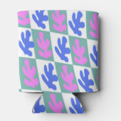 Abstrakt Matisse Inspiriert Leaf-Pflanze überprüft Dosenkühler (Rückseite)