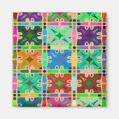 Abstrakt mehrfarbiges Kunstmuster Magnet (Vorne)