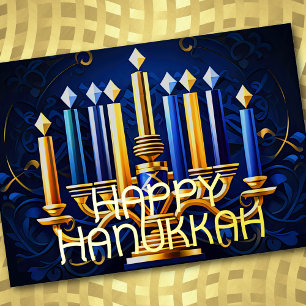 Abstrakt Menorah Happy Hanukkah Feiertagskarte