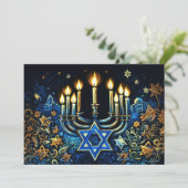 Abstrakt Menorah Happy Hanukkah Feiertagskarte (Stehend Vorderseite)