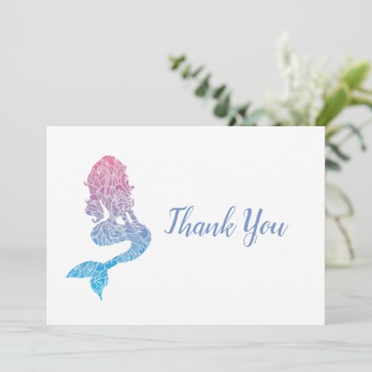 Abstrakt Mermaid Dankeskarte (Stehend Vorderseite)