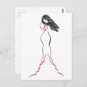 Abstrakt Mermaid Postkarte (Vorne/Hinten)