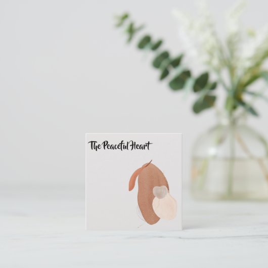 *~* Abstrakt Minimal Tinte AR27 QR Einfache Wabi S Quadratische Visitenkarte (Stehend Vorderseite)