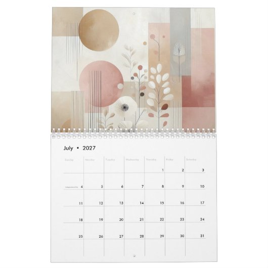 Abstrakt Minimalistisch Kalender (Jul 2027)