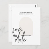 Abstrakt Minimalistische Niche Save the Date Scrip Postkarte (Vorne/Hinten)