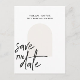Abstrakt Minimalistische Niche Save the Date Scrip Postkarte