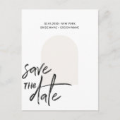 Abstrakt Minimalistische Niche Save the Date Scrip Postkarte (Vorderseite)