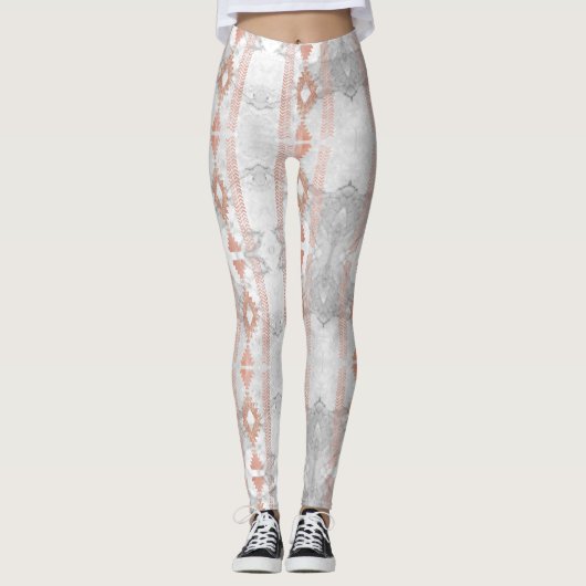 abstrakt-minimalistischer Rose-Goldbarren Leggings (Vorderseite)