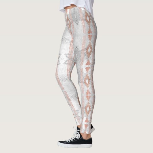 abstrakt-minimalistischer Rose-Goldbarren Leggings (Links)